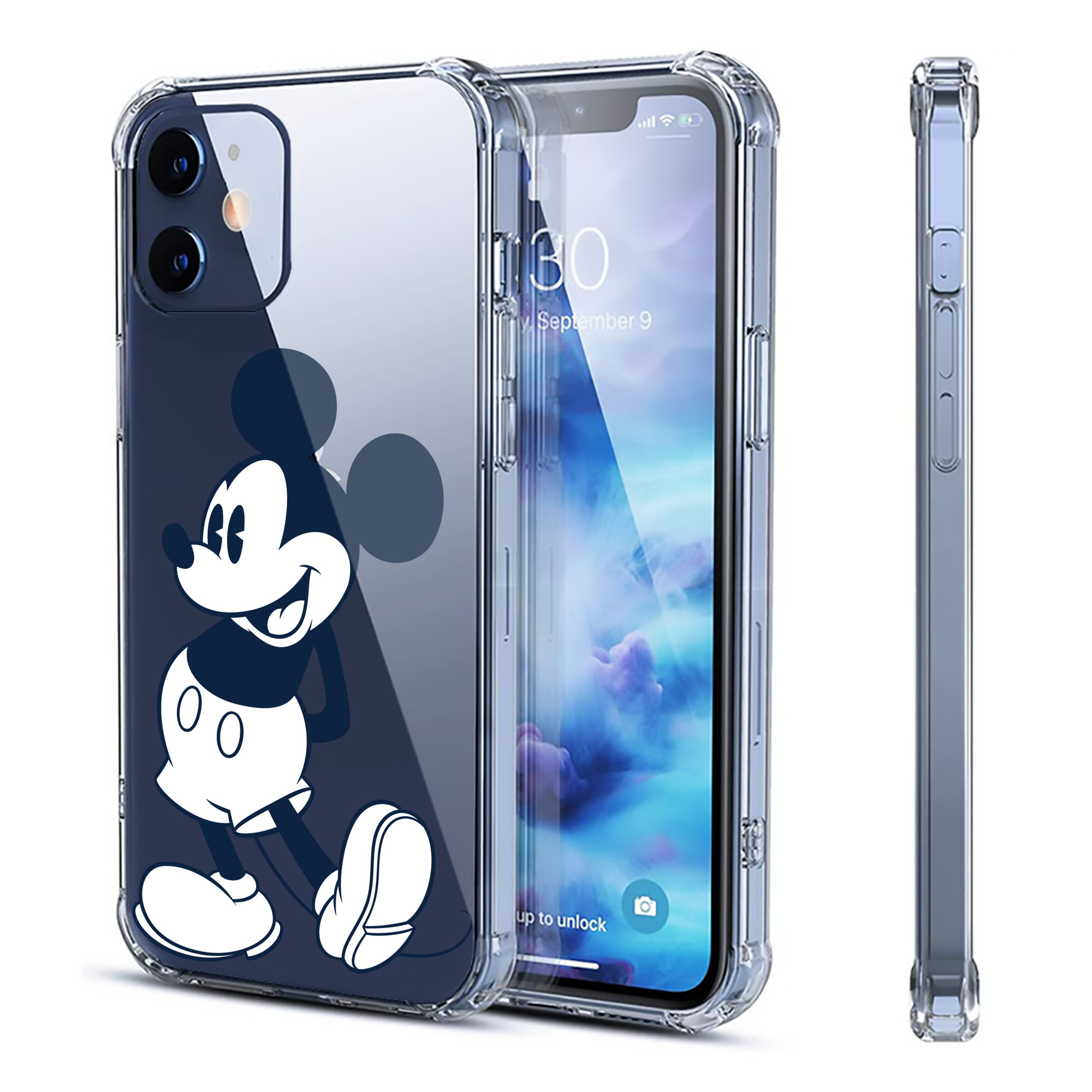 （画像用） ミッキーマウス Mickey Mouse 【iPhone 12シリーズ対応】透明スマホケース（クリアソフトケース）